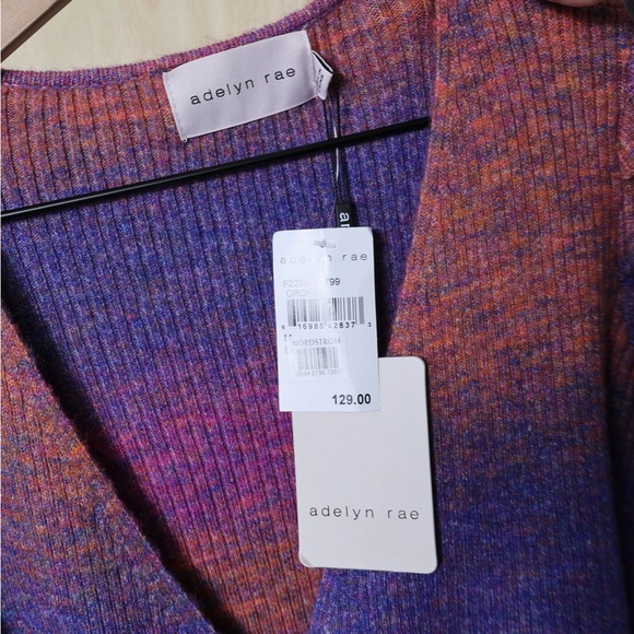 NWT Adelyn Rae Maia Ombré Long Sleeve Knit Wrap Sweater Dress In Orchid Sz Med - Picture 4 of 4
